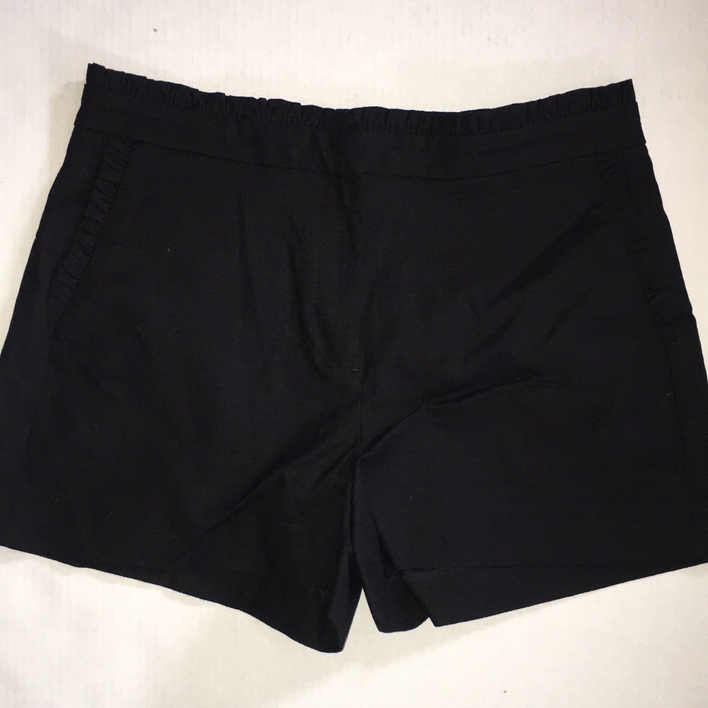 J Crew Black Shorts with Ruffle Accents | Size 10